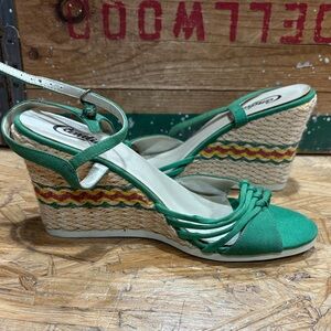 Candie's Vibrant Green Wedge Sandals